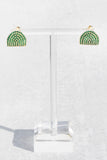 ARC STUDS CZ- EMERALD + 14K GOLD VERMEIL