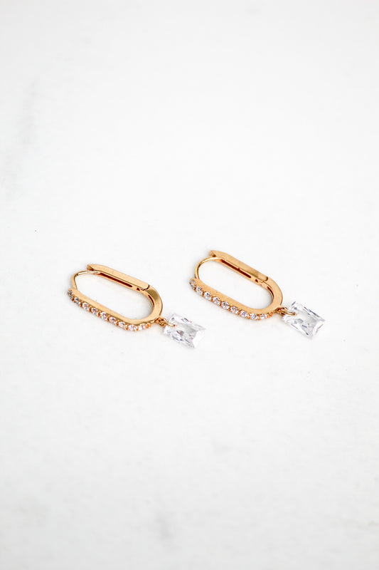 BON BON RECTANGLE HUGGIES-14K GOLD VERMEIL