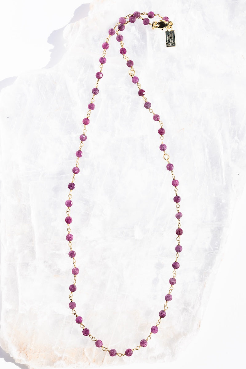 RUBY JULY BIRTHSTONE NECKLACE