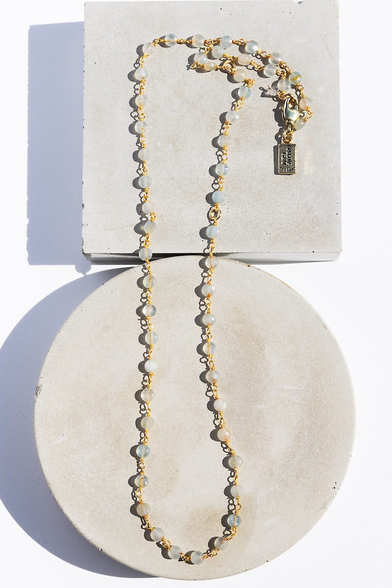 AQUAMARINE MARCH BIRTHSTONE NECKLACE