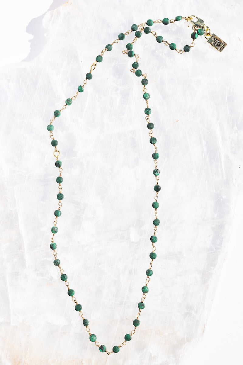 MALACHITE MAY BIRTHSTONE NECKLACE
