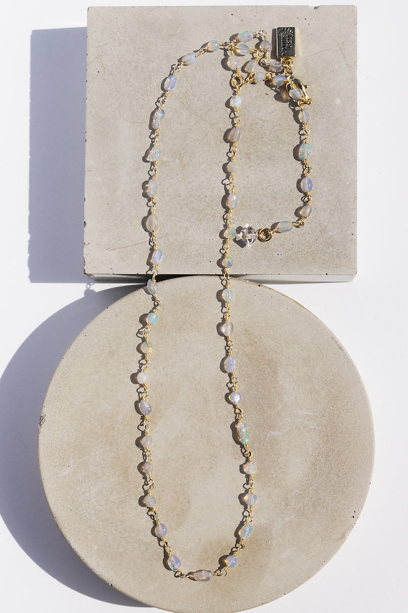 OPAL OCTOBER BIRTHSTONE NECKLACE