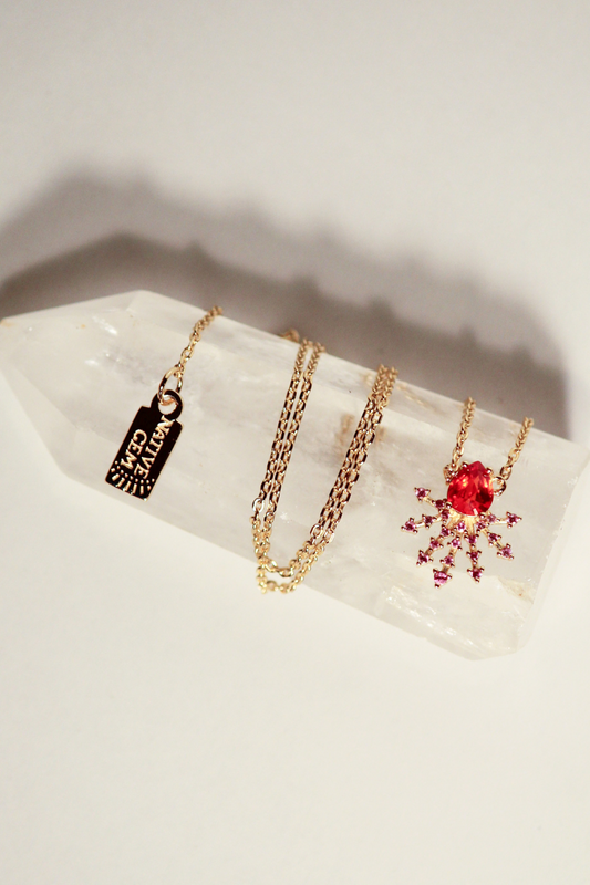 CRYSTALINE NECKLACE- FIRECRAKER ORANGE