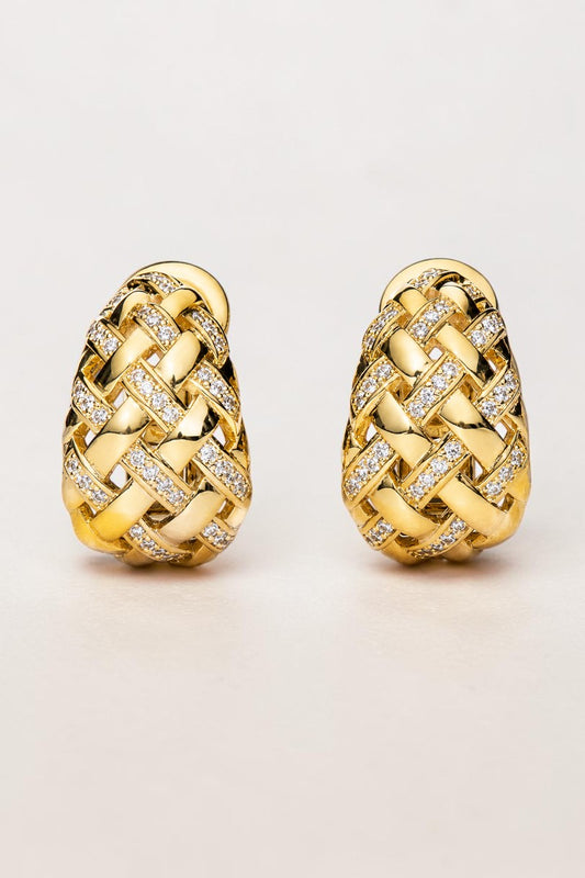 RAFFIA HUGGIES- GOLD + CZ