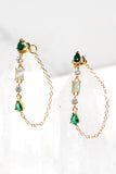 DROPLET EARRINGS- EMERALD + LABRADORITE
