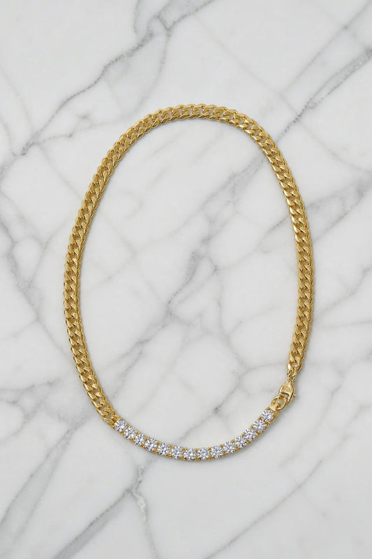 IT GIRL NECKLACE- DIAMOND + GOLD