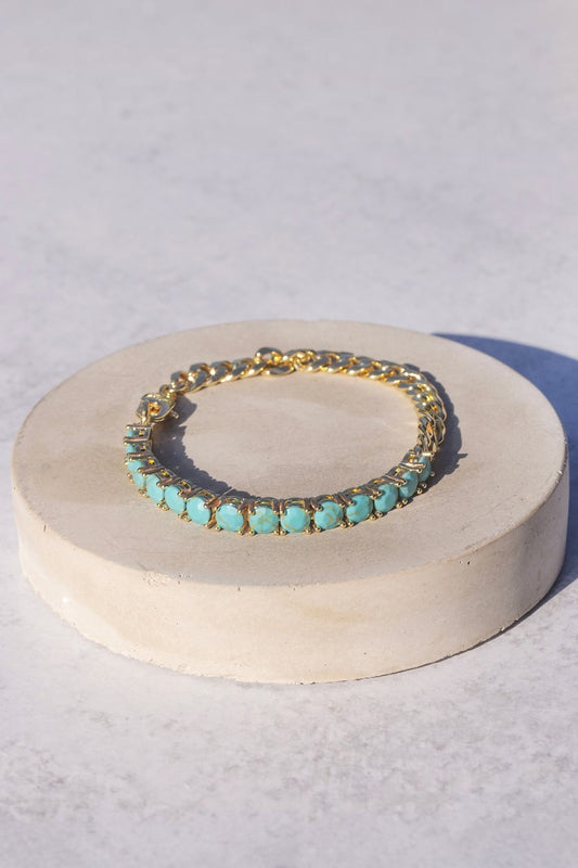 IT GIRL BRACELET- TURQUOISE + GOLD