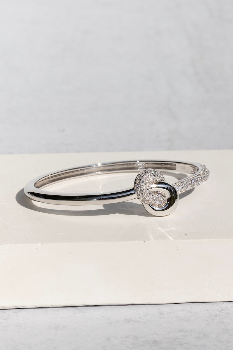 LOVE KNOT BANGLE- STERLING SILVER