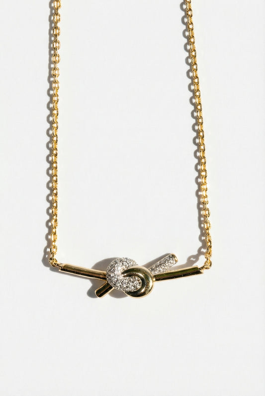 LOVE KNOT NECKLACE- 14K GOLD VERMEIL