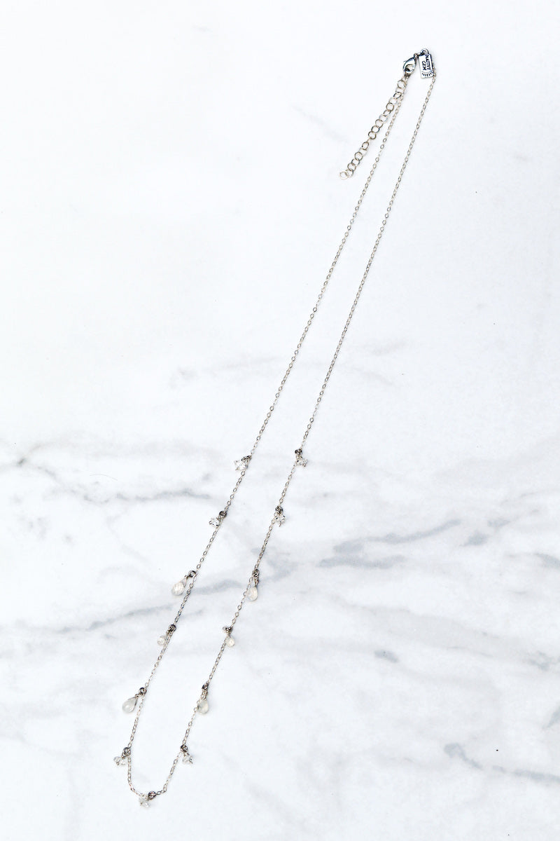 MOONDROPS LONG NECKLACE- STERLING SILVER