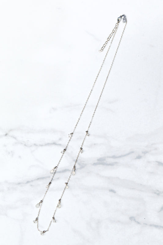 MOONDROPS LONG NECKLACE- STERLING SILVER