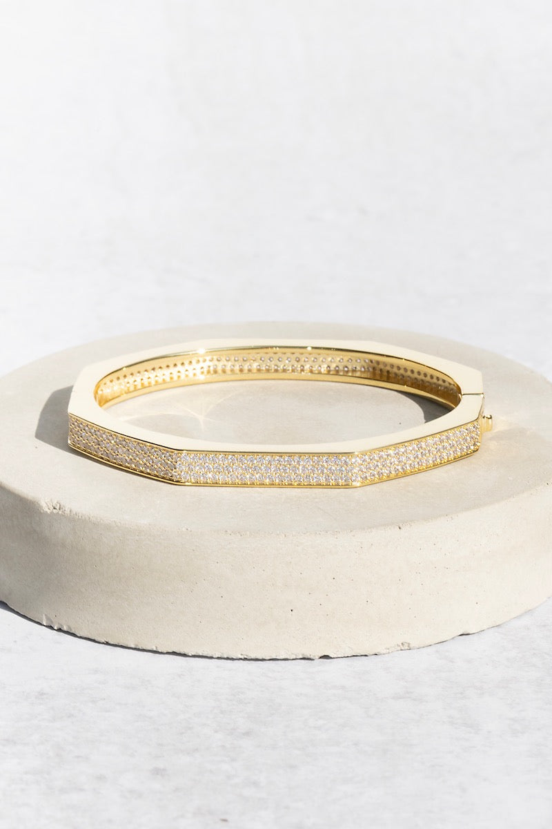 OCTAVIA BANGLE- 14K GOLD PLATE