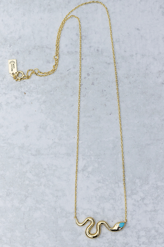 SLITHER SNAKE NECKLACE- GOLD