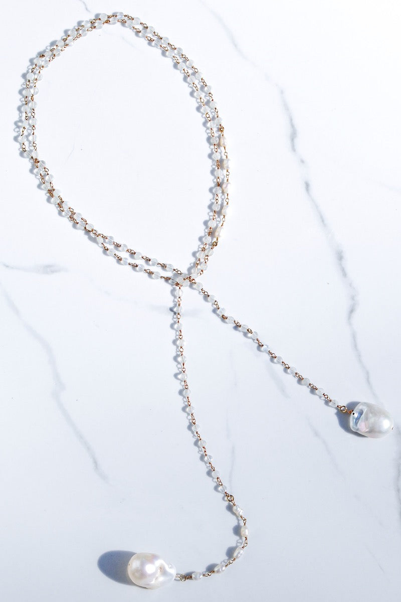 WRAPSODY NECKLACE- RAINBOW MOONSTONE