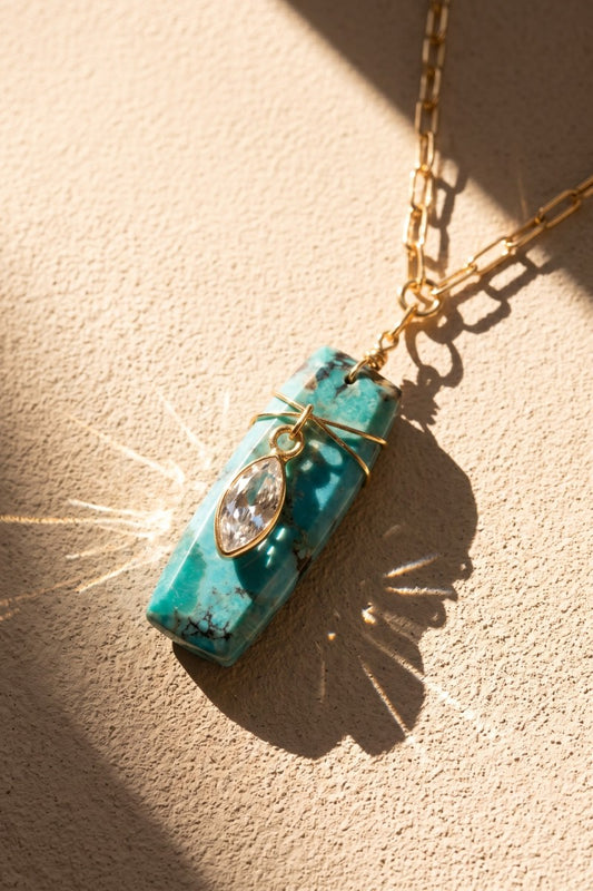 LYRIC NECKLACE- TURQUOISE + GOLD