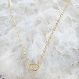 CARABINER NECKLACE- 14K GOLD PLATE