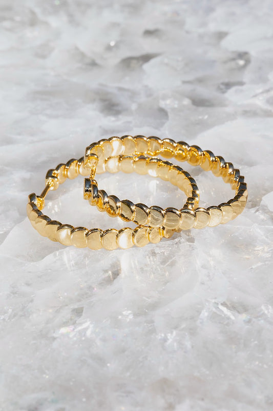 REVOLVING COIN HOOPS- 14K GOLD VERMEIL