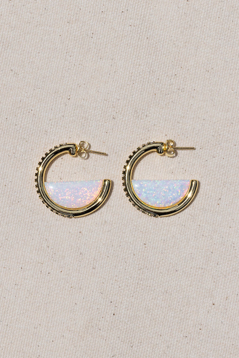 GALILEO HOOPS- WHITE OPAL