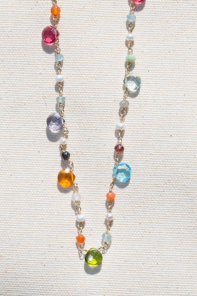 GUM DROP LONG NECKLACE- RAINBOW + LONG