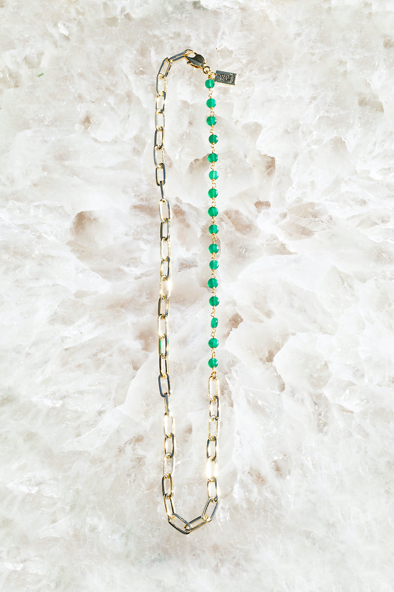 GIA NECKLACE- GREEN ONYX