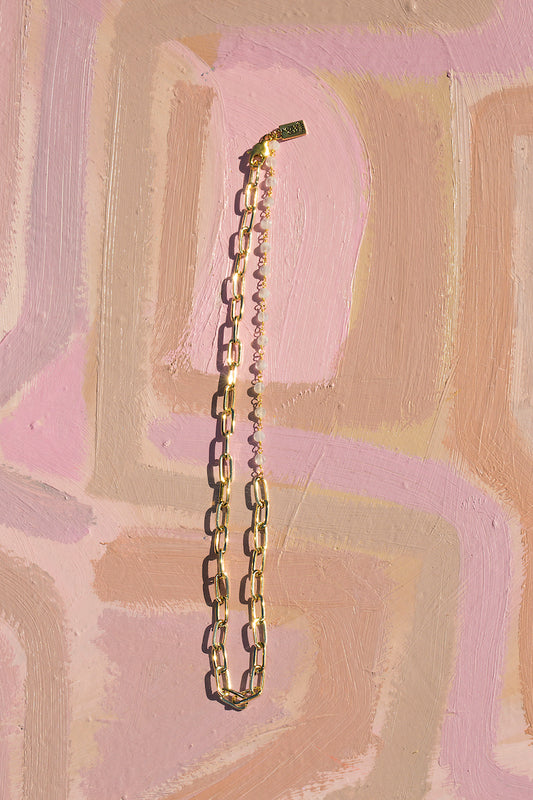 GIA NECKLACE- RAINBOW MOONSTONE