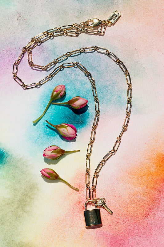 padlock and key necklace