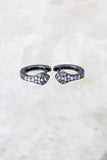 black rhodium snake huggie earrings