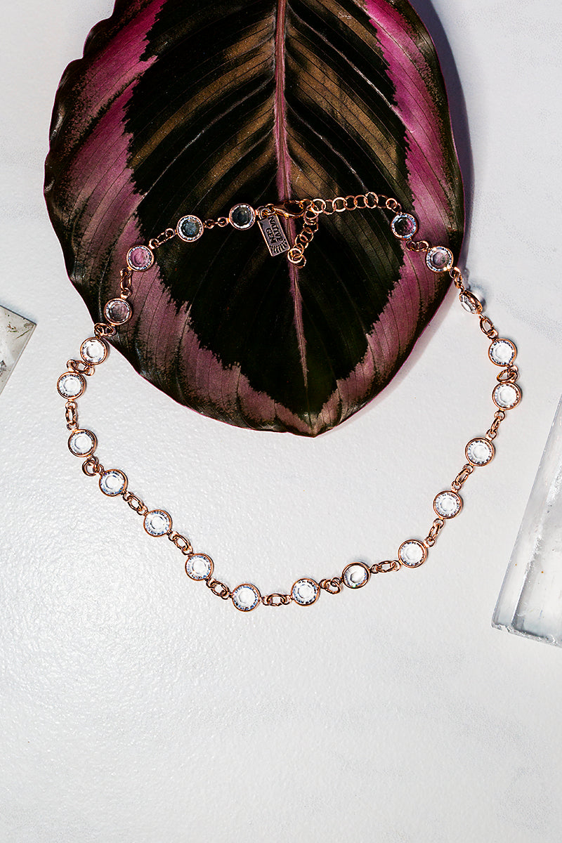 Rose gold sparkling crystal choker