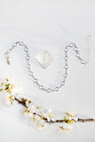 circle diamond sterling silver choker