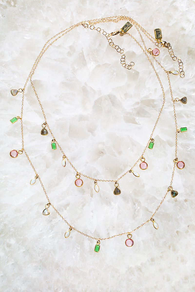 rainbow gemstone necklaces