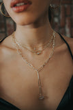 padlock necklace with layered necklaces