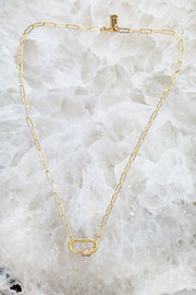 CARABINER NECKLACE- 14K GOLD PLATE