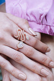 Rose gold delicate snake ring