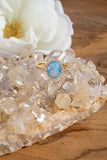 Blue raw diamond ring