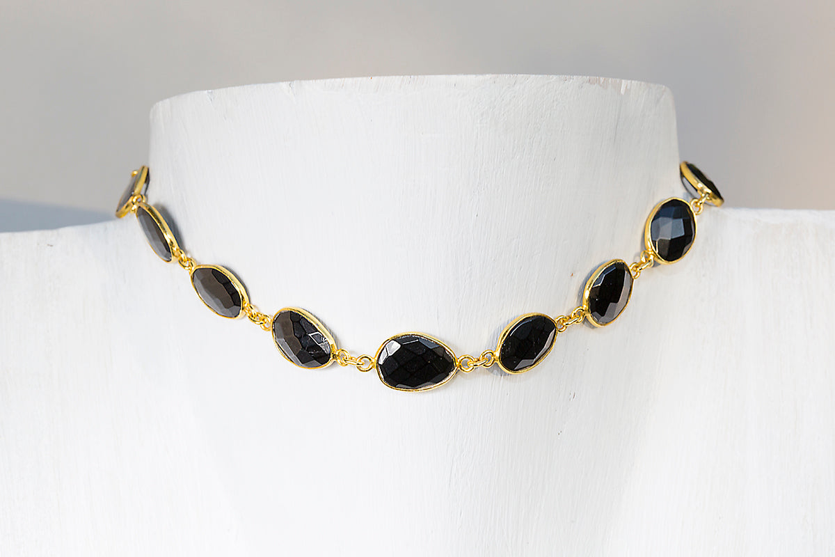 black choker gemstone necklace