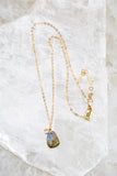 Labradorite and tiny cz necklace