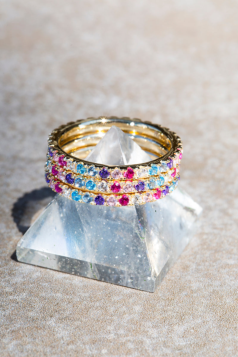 Rainbow stack Rings