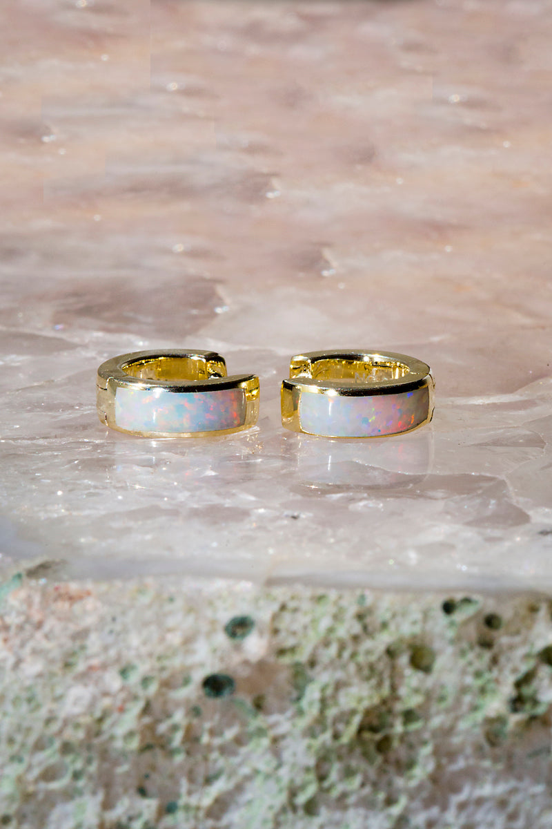 White opal huggies
