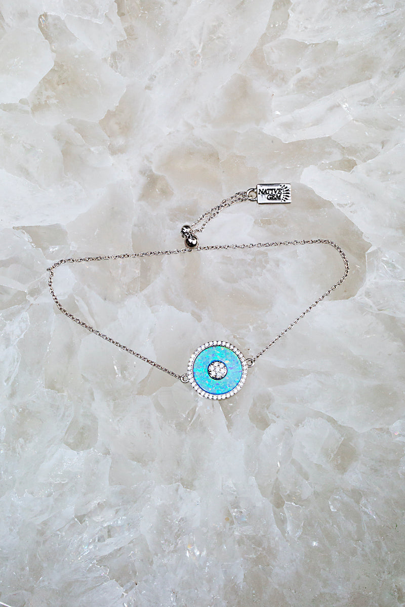 circle opal evil eye bracelet