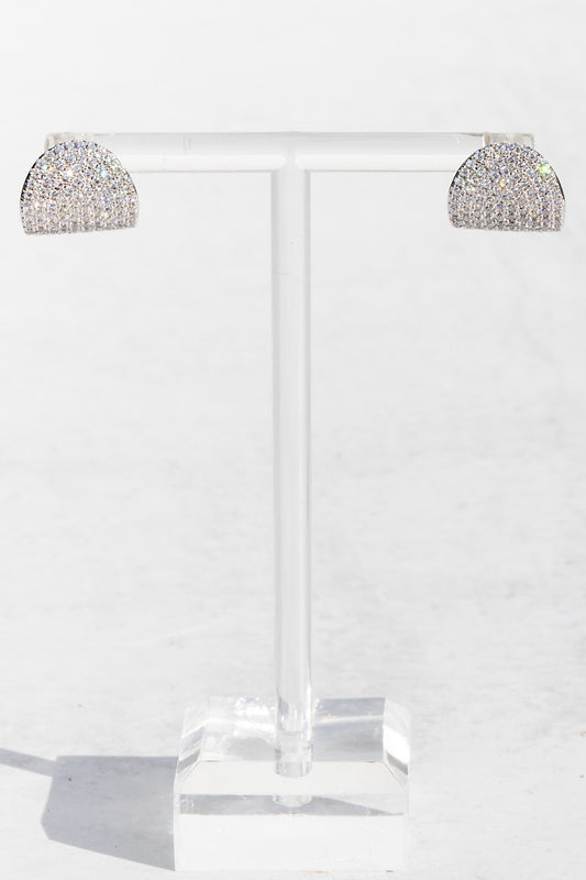 ARC STUDS CZ-  STERLING SILVER