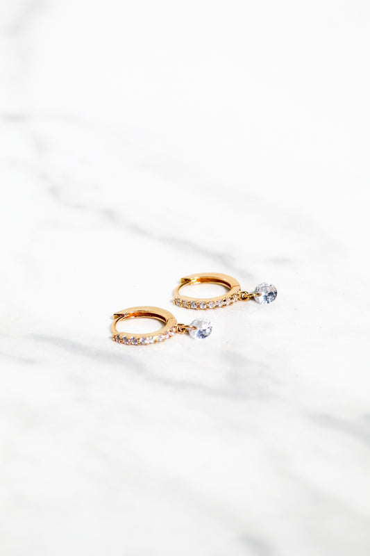 BON BON CIRCLE HUGGIES- 14K GOLD VERMEIL