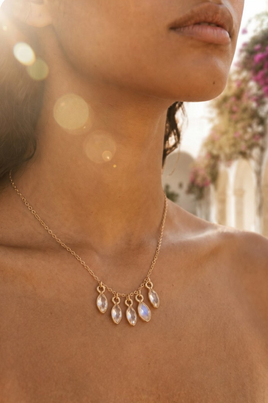 BELLA RAINBOW MOONSTONE NECKLACE
