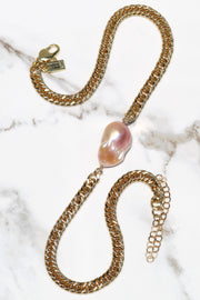 BLING PEARL NECKLACE- BLUSH