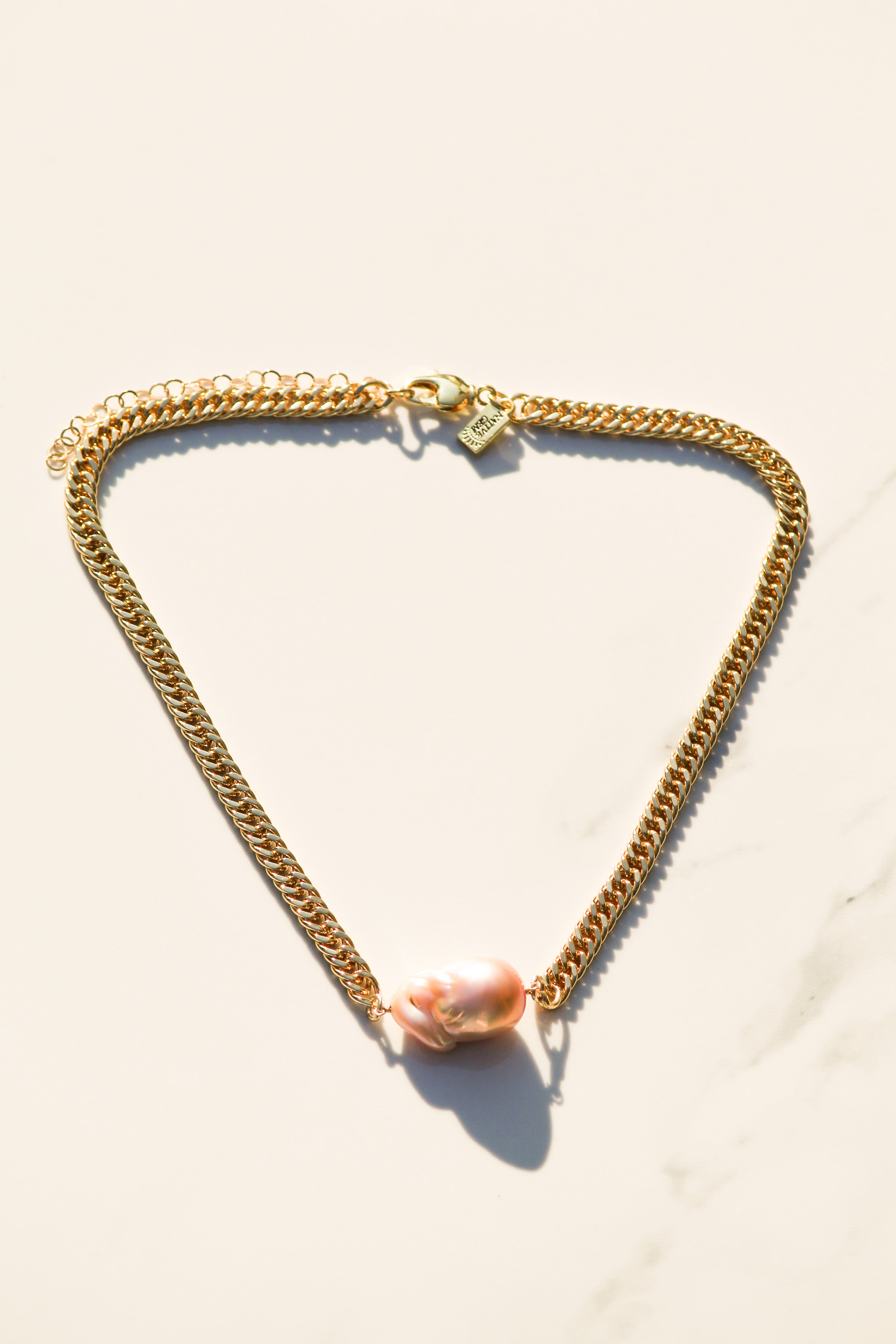 BLING PEARL NECKLACE- BLUSH
