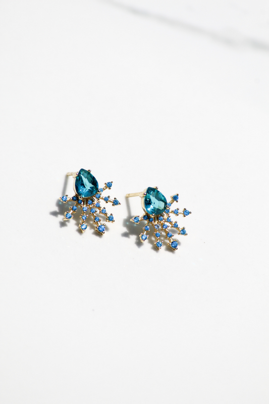 CRYSTALINE STUD EARRINGS- PARAIBA