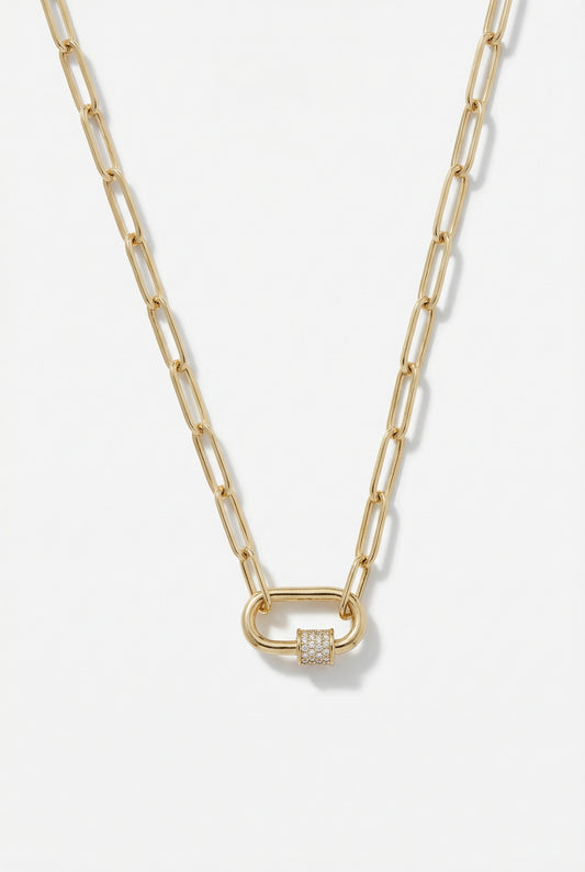 CARABINER NECKLACE- GOLD