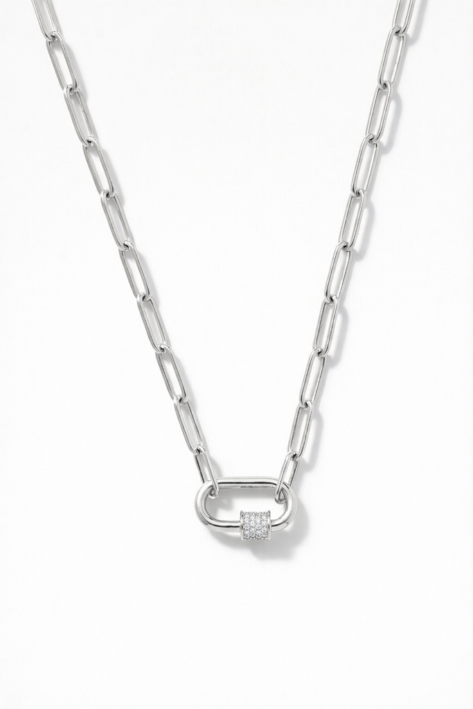 CARABINER NECKLACE- STERLING SILVER – Native Gem