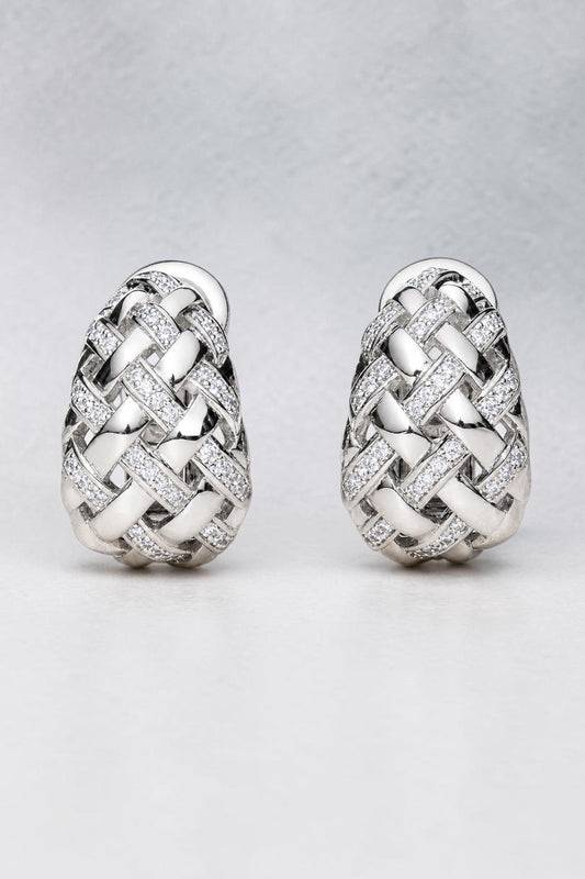 RAFFIA HUGGIES- STERLING SILVER + CZ