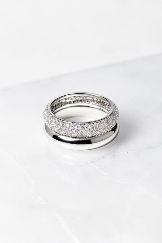 DOUBLE DONUT RING- STERLING SILVER