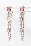 DROPLET EARRINGS- PINK OPAL